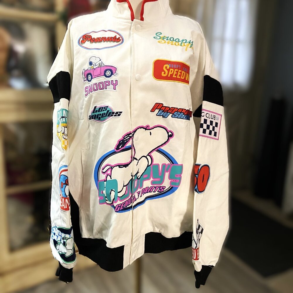 PEANUTS / SNOOPY SPEEDWAY MOTO JACKET MENS XL / WOMENS 2XL (SEE MEASUREMENTS) - Picture 3 of 9